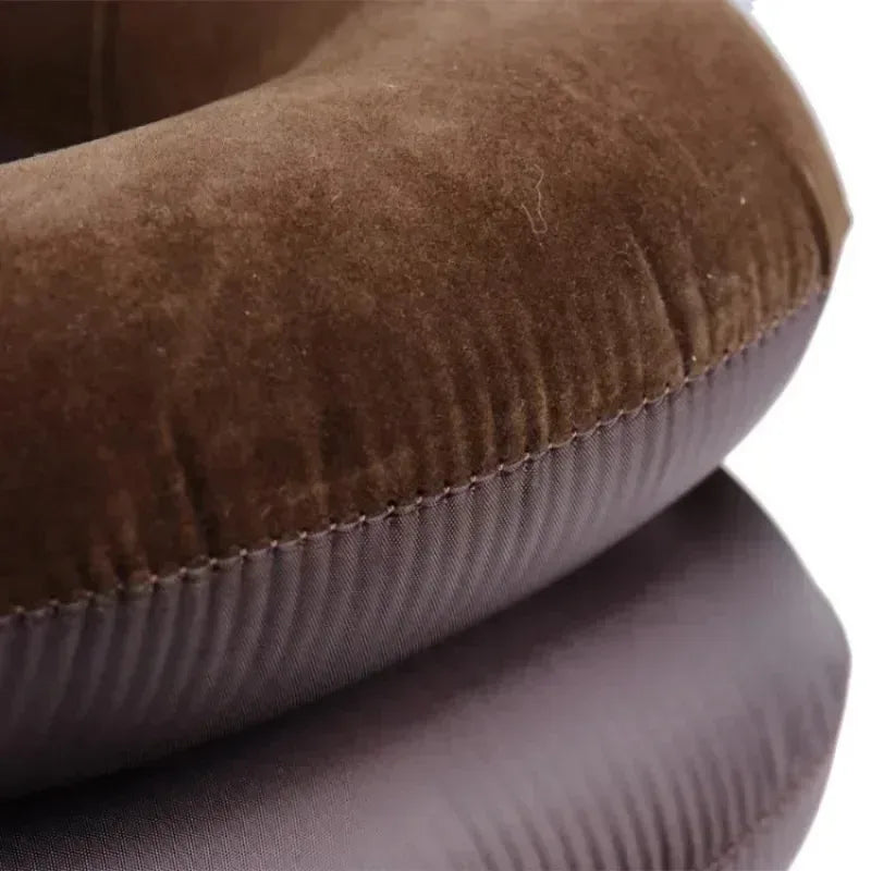 NeckEase™ Inflatable neck pillow in brown